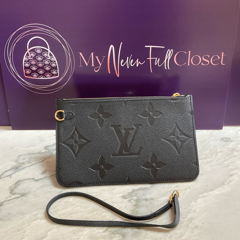 Sold New Louis Vuitton Empreinte Noir Neverfull Pouchette - Picture 1 of 12